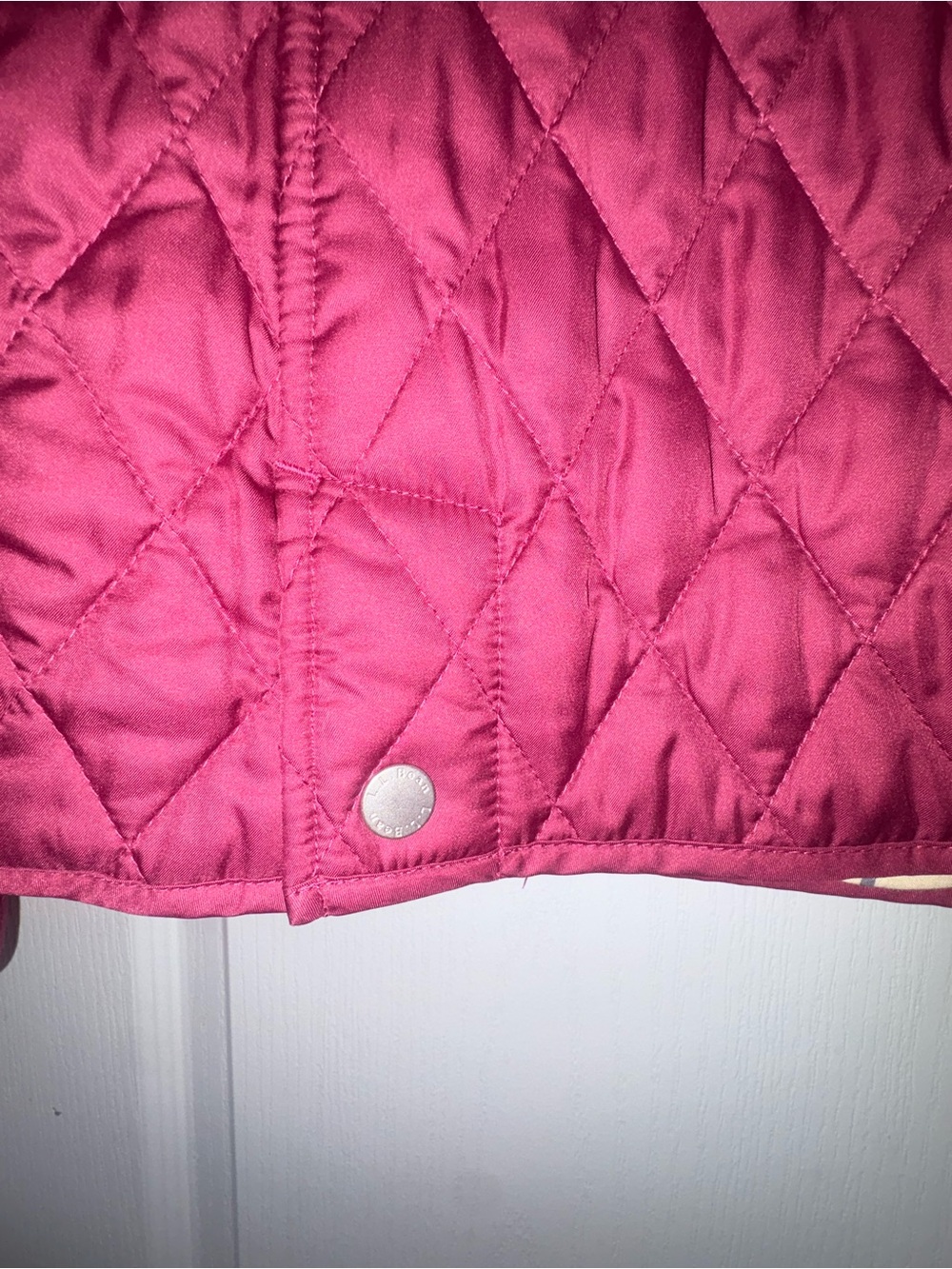L.L. Bean Quilted Snap-Front Jacket in Deep Raspberry - Picture 6 of 8